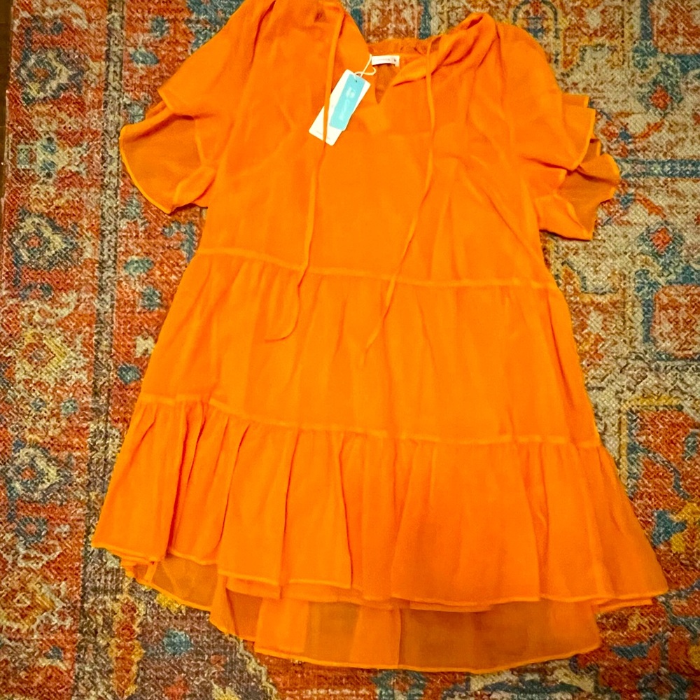 Cupshe orange mango beach dress / coverup